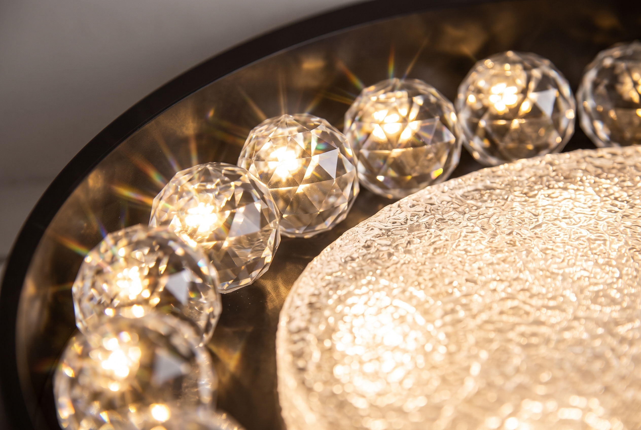 The Halo Ceiling Light, crystal detail