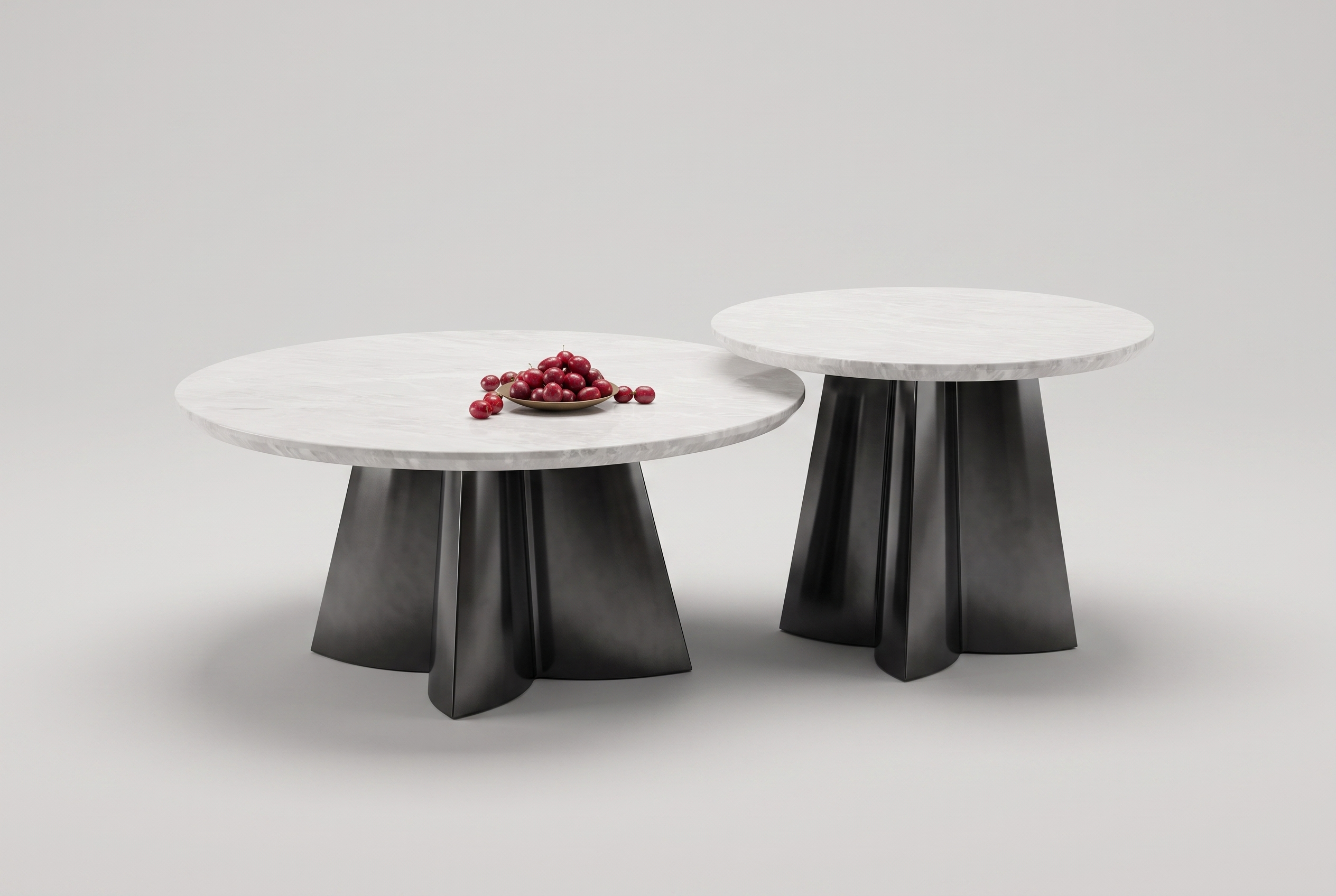 The Cairn Nesting Tables, white variant