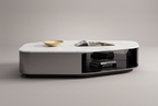 The Verdant Slab Coffee Table, white finish