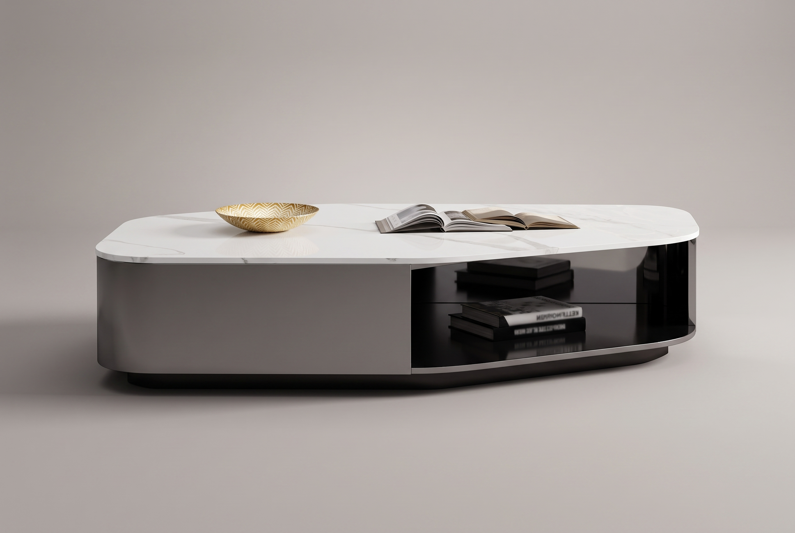 The Verdant Slab Coffee Table, white finish