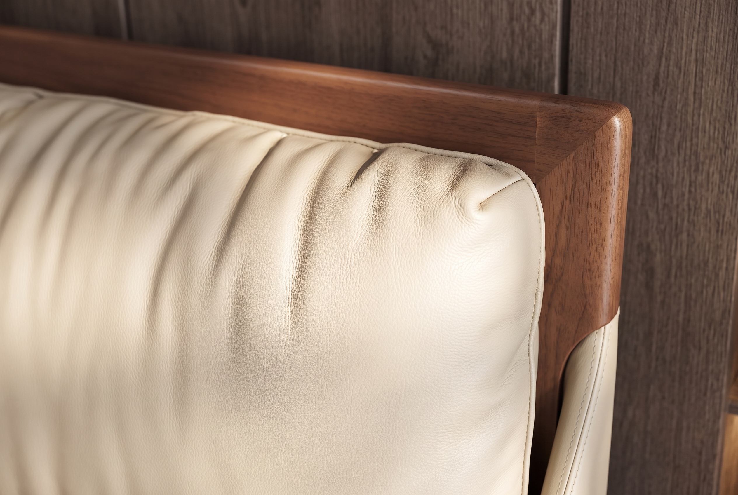 The Nimbus Bed, leather detail
