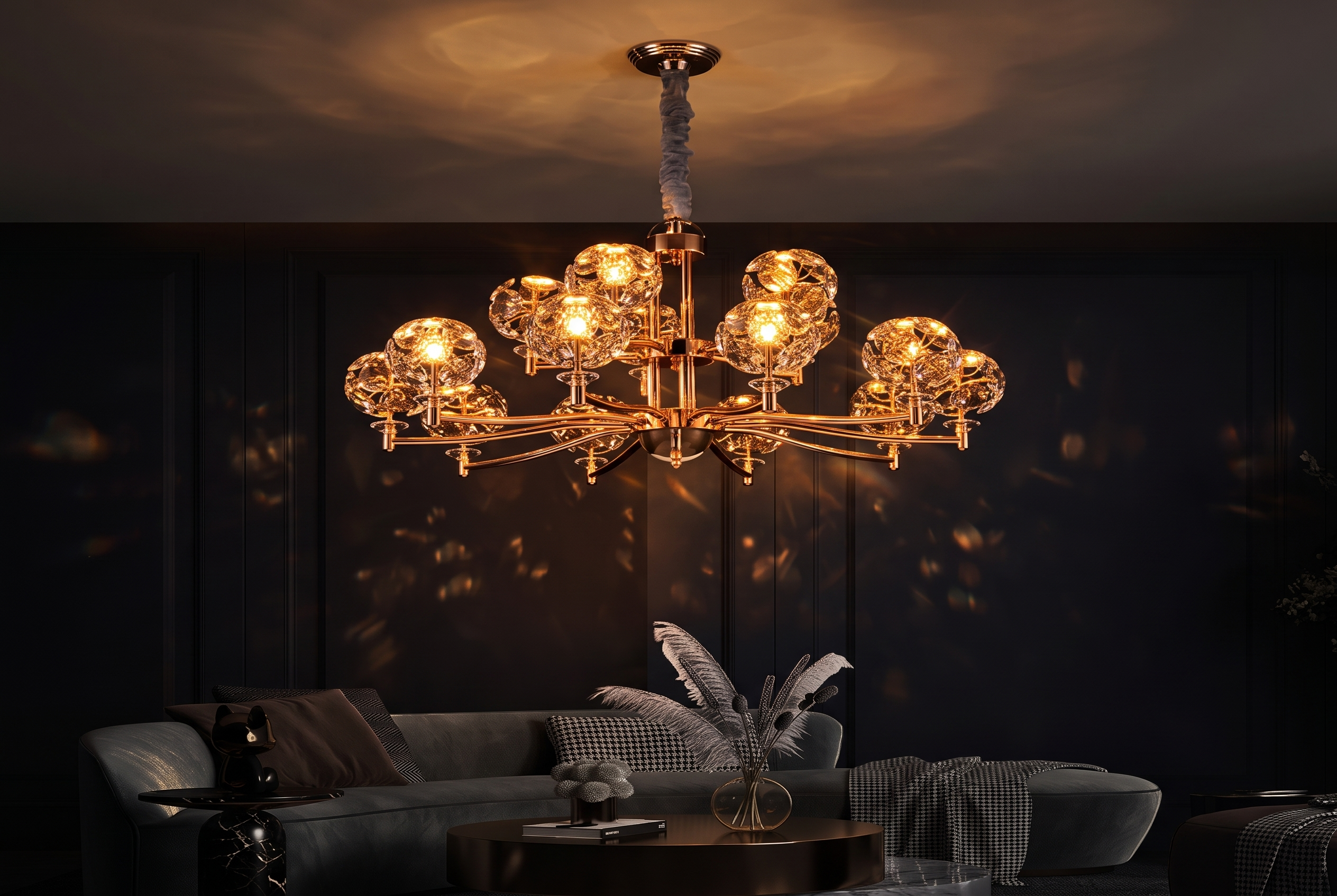 The Boreal Chandelier, glow night