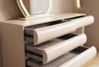 The Cirrus Vanity, detail drawers mirror