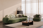 The Basalt Sofa, colour olive velvet