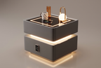 The Aura Nightstand, studio full charcoal