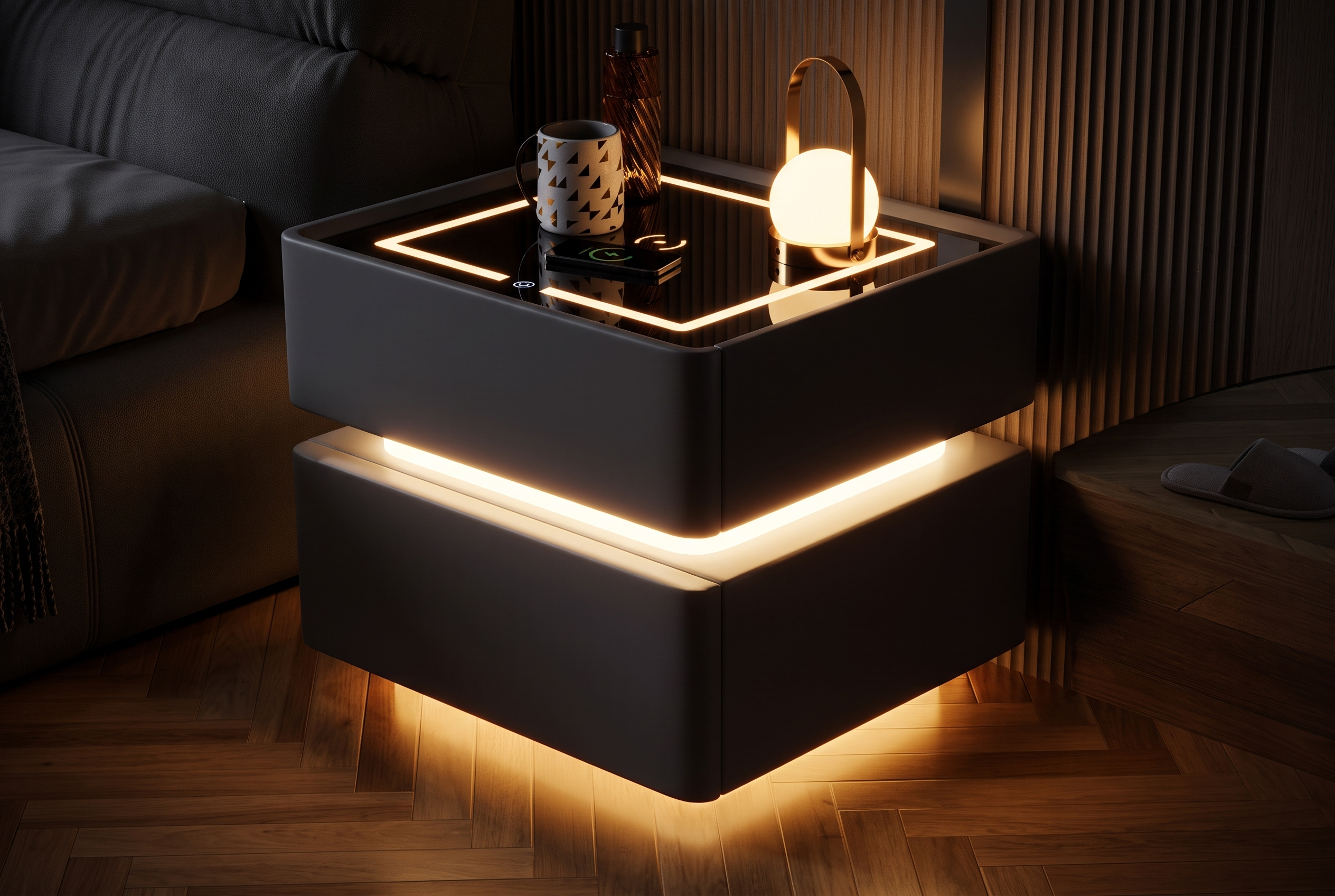 The Aura Nightstand, glow night float
