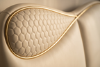 The Zephyr Bed, quilted teardrop detail