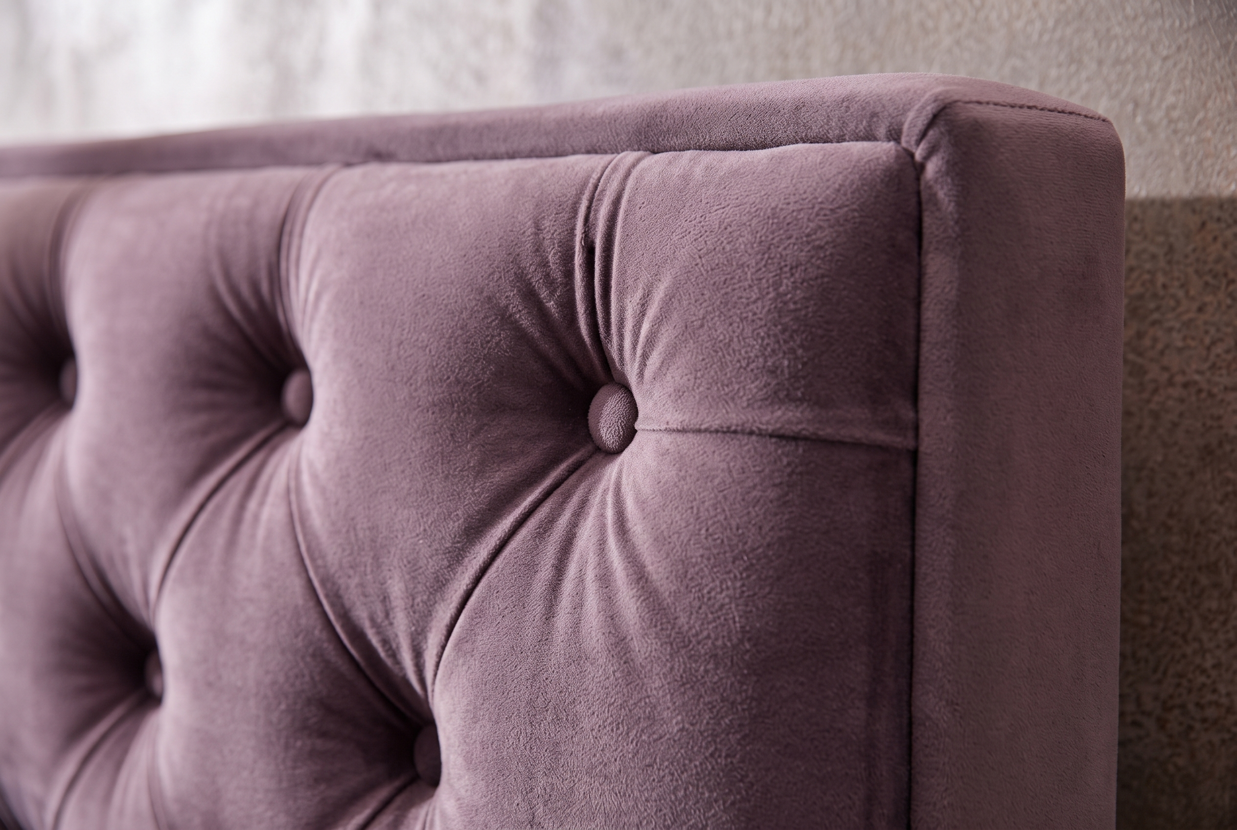 The Damson Bed, tufting detail