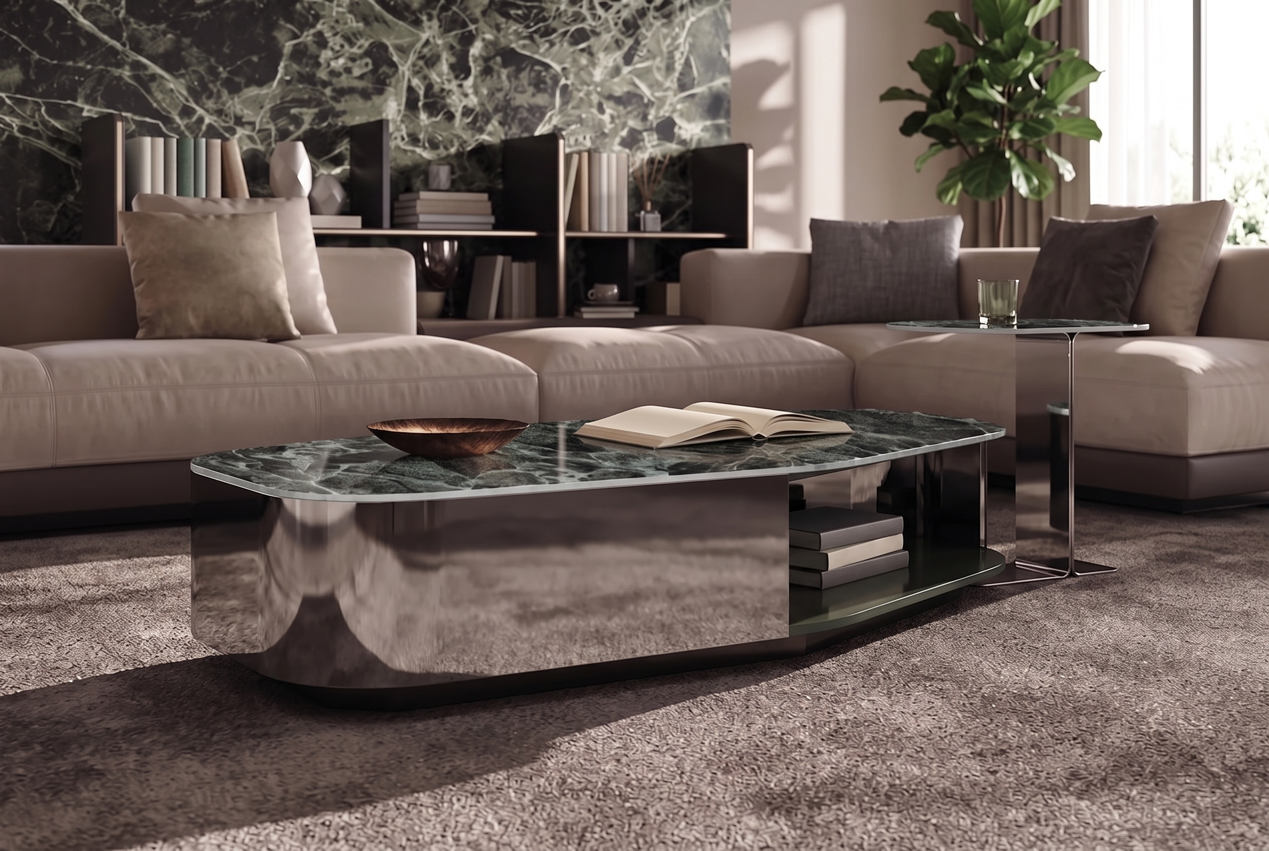 The Verdant Slab Coffee Table, hero livingroom