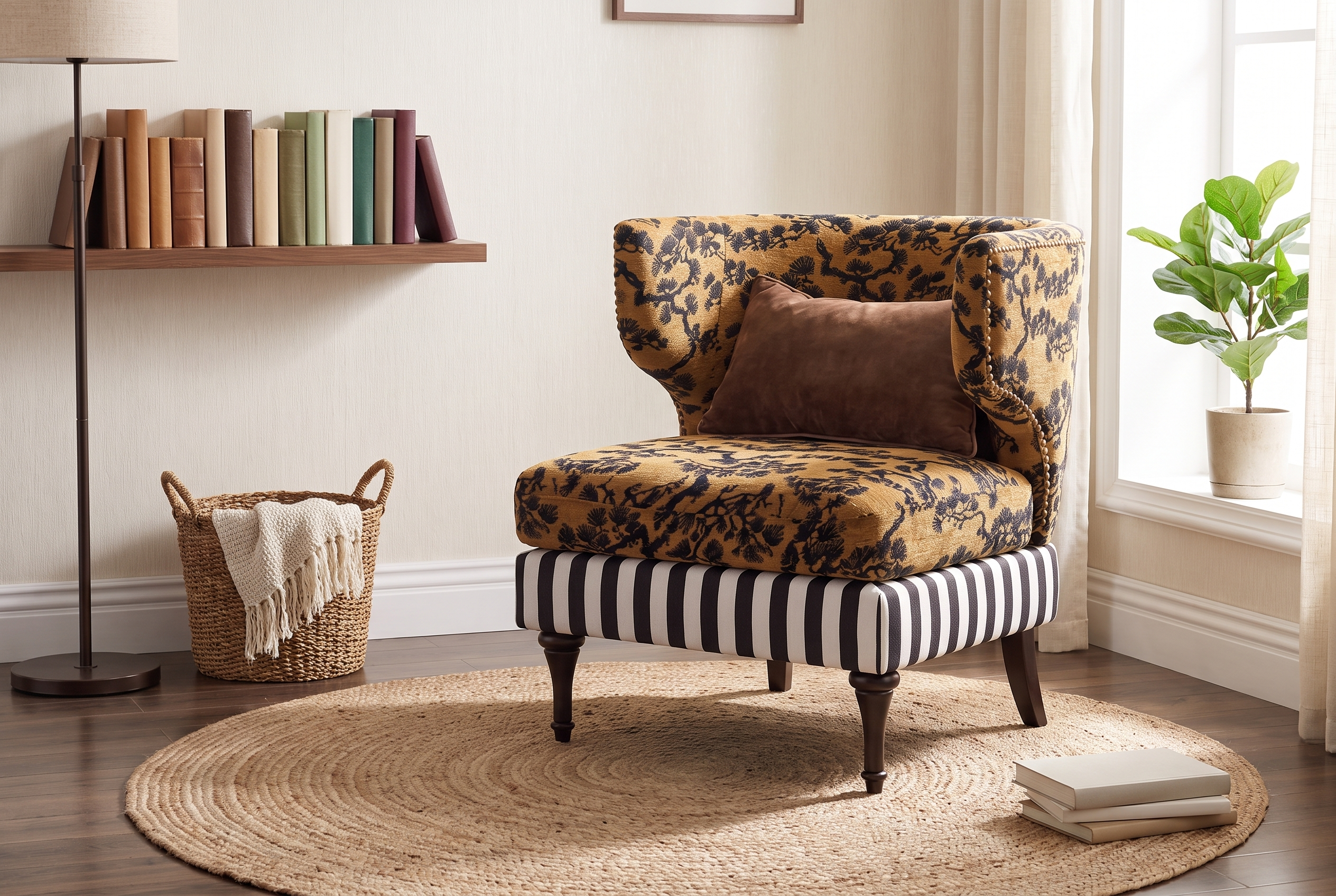 The Bower Lounge Chair, lifestyle reading nook