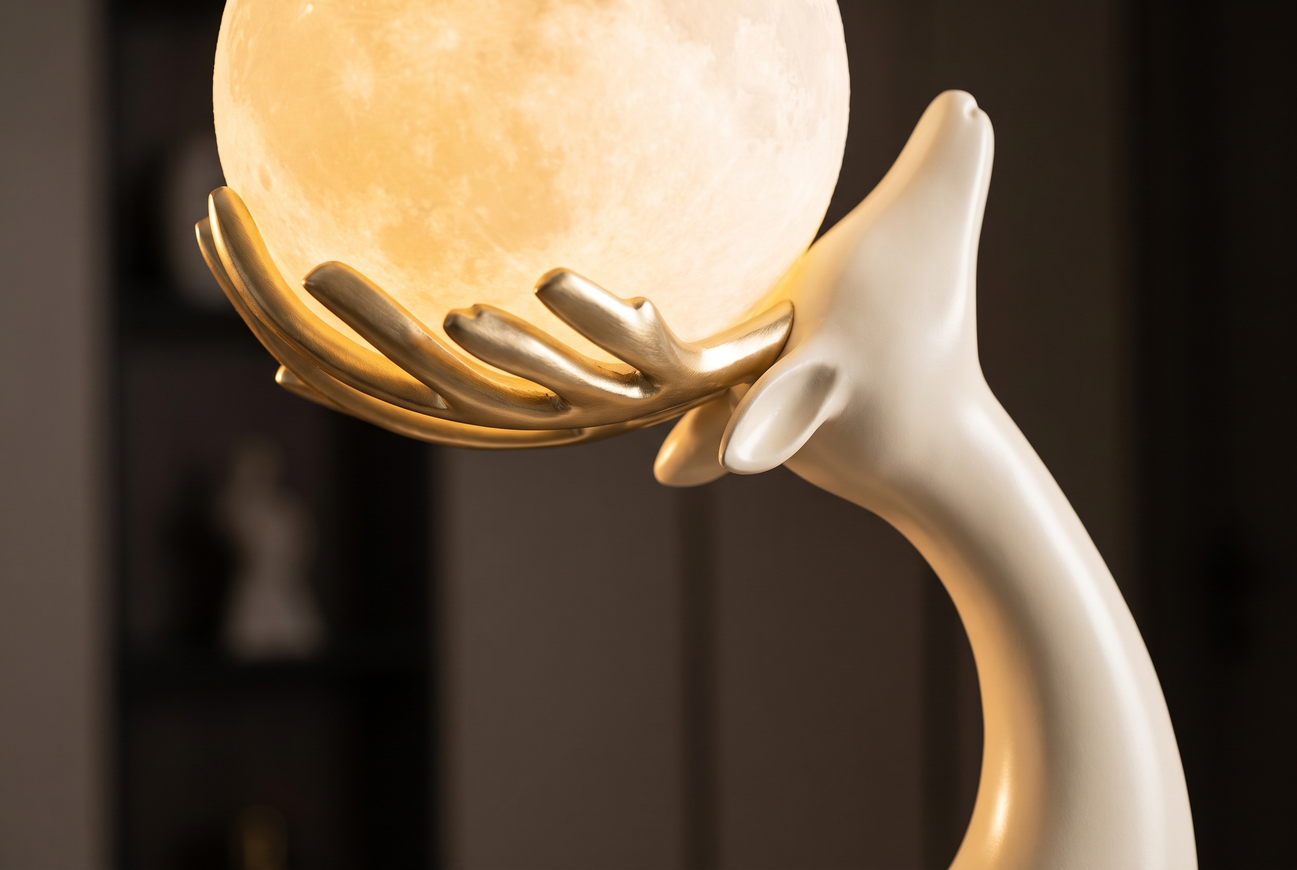 The Moonrise Stag, antler cradle detail
