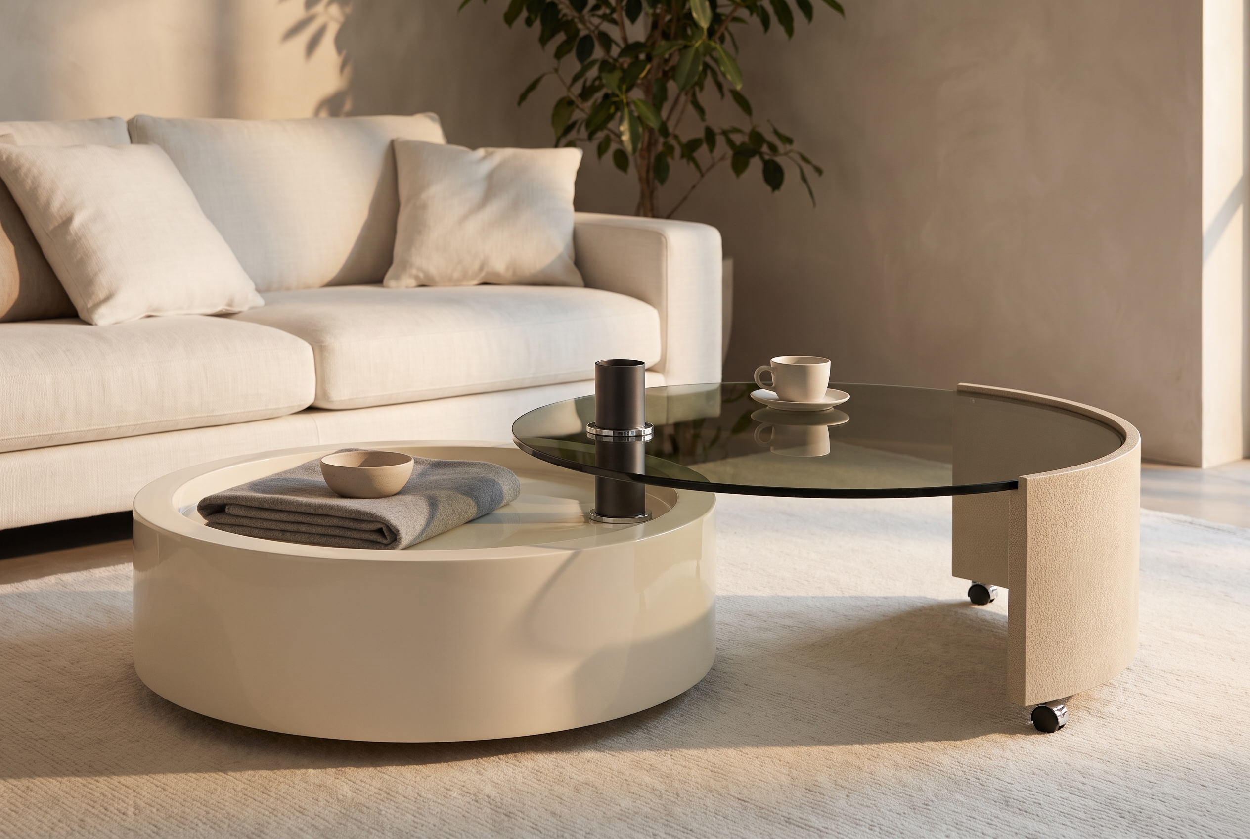 The Astrolabe Coffee Table, lifestyle open