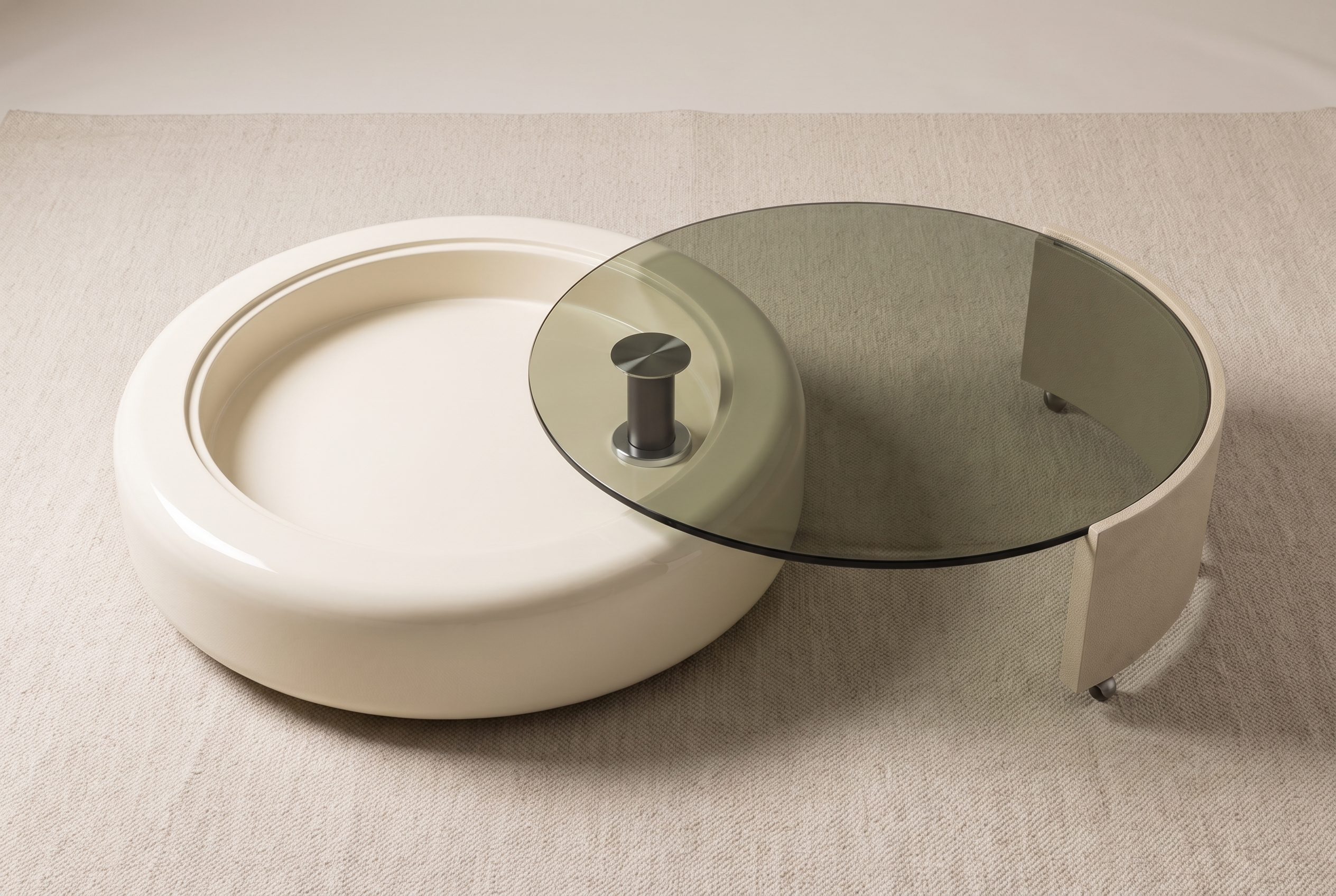 The Astrolabe Coffee Table, mechanism high angle
