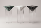 The Inversion Pedestal, three finishes
