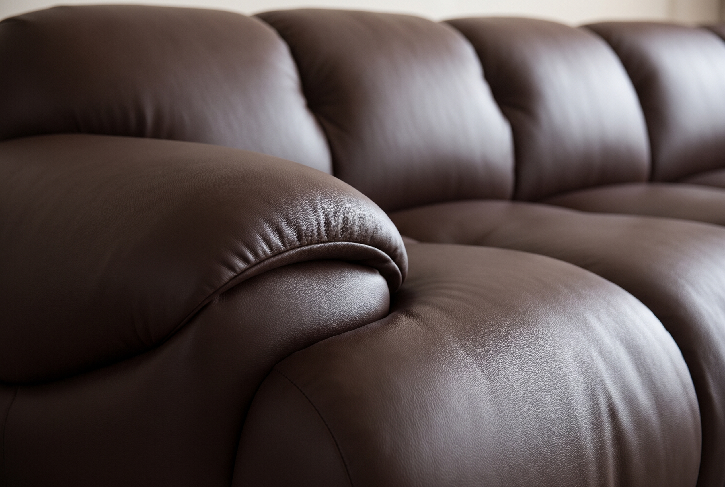 The Bolster Sofa, detail curled arm lip