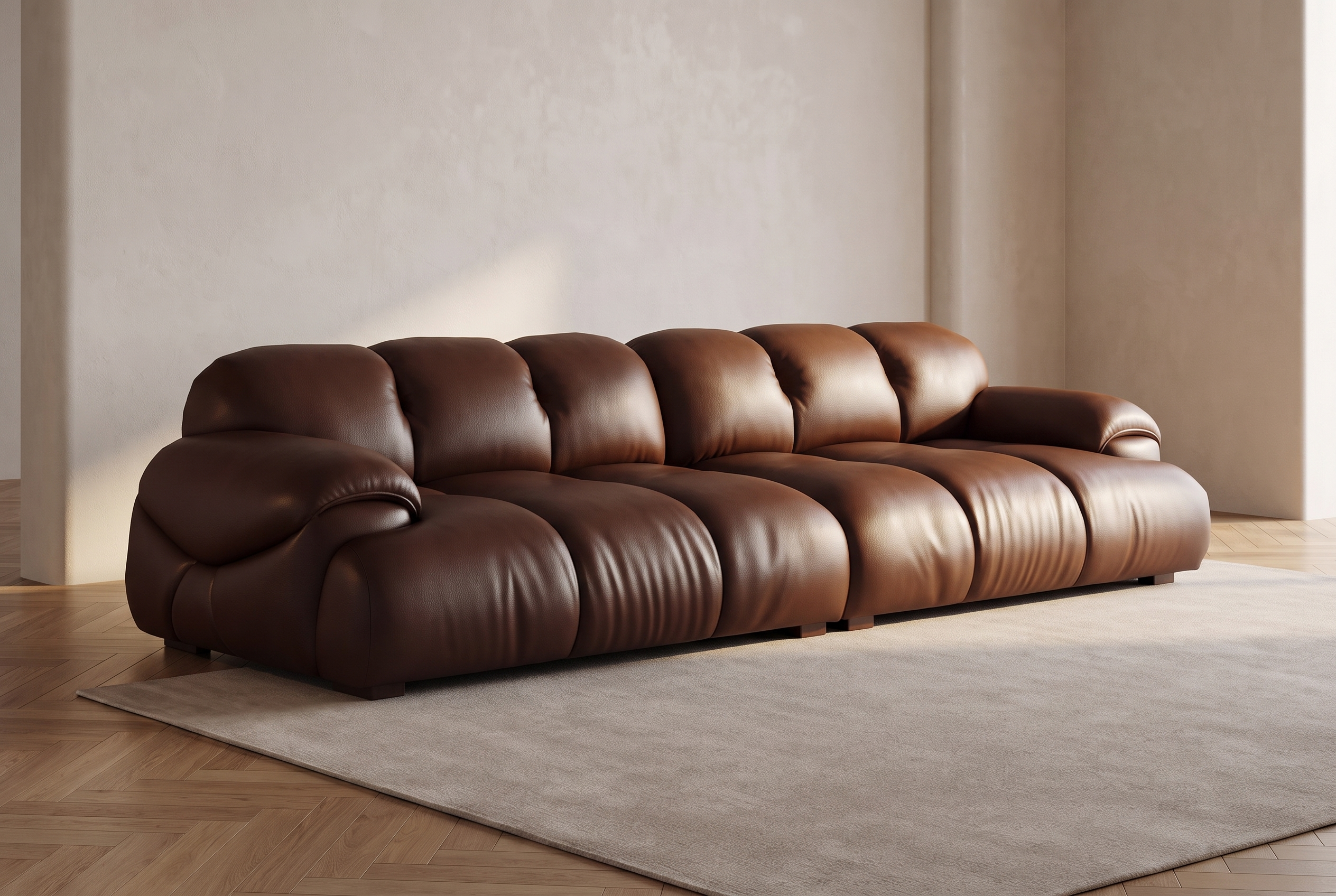 The Bolster Sofa, hero livingroom brown